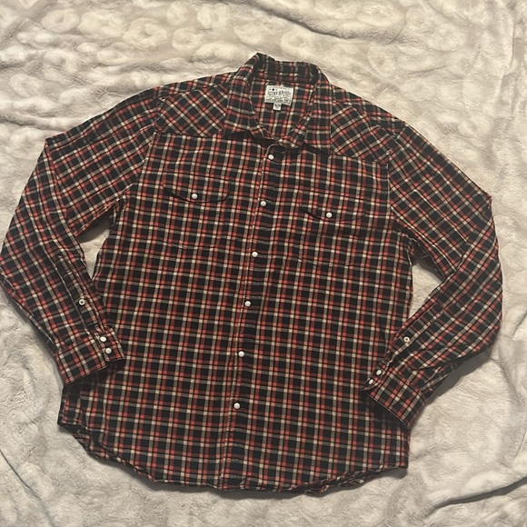 Lucky Brand Plaid Snap Front Casual Shirt Size XL - Picture 1 of 10